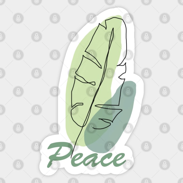 Green leaf with peace, inspirational meanings Sticker by TargetedInspire